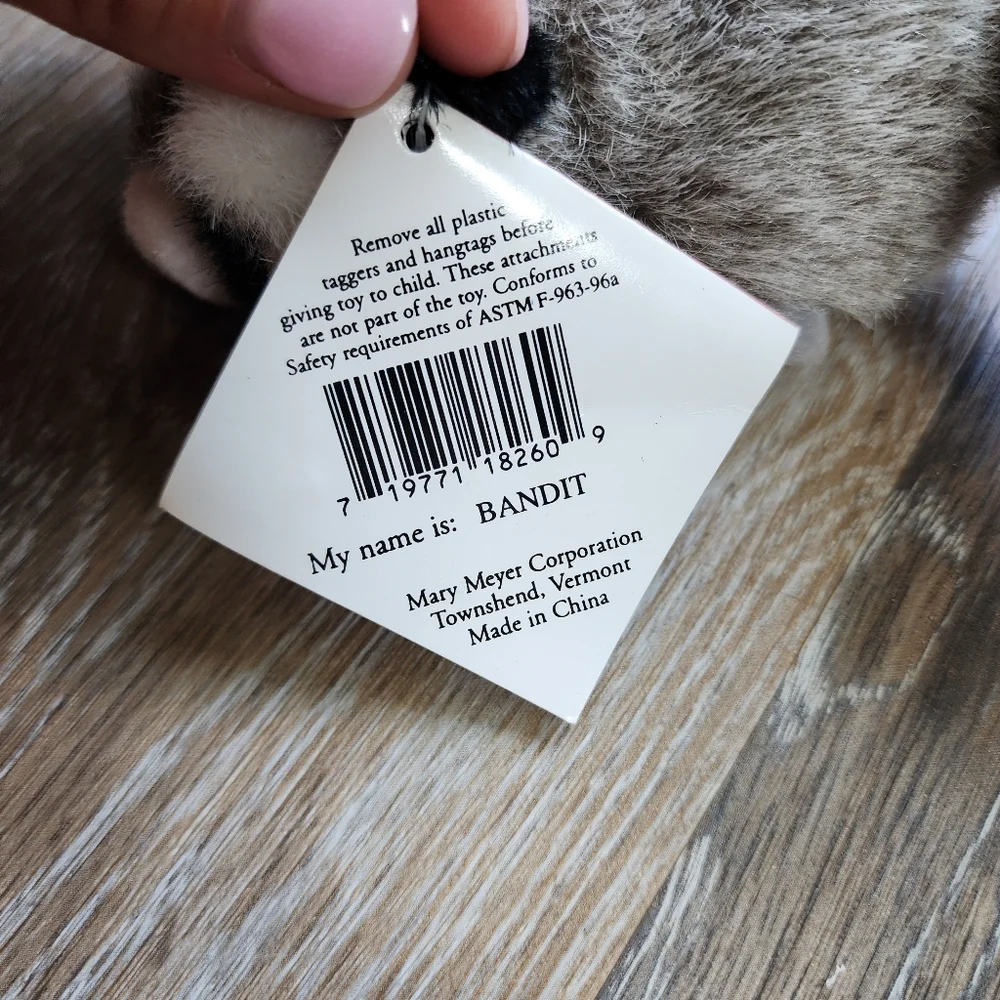MARY MEYER TIPPY TOES FINGER PUPPET Raccoon BANDIT New